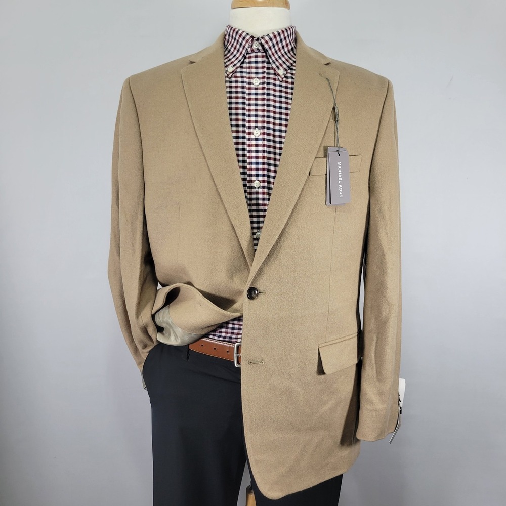 Michael Kors Men's Sport Coat Blazer Two Button KIPP Wool Silk Cashmere 44L NEW